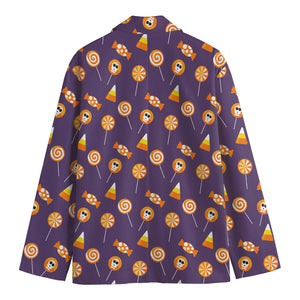 Cute Halloween Candy Pattern Print Men's Cotton Blazer