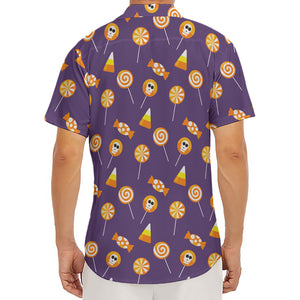 Cute Halloween Candy Pattern Print Men's Deep V-Neck Shirt