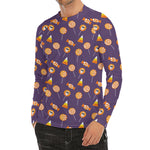 Cute Halloween Candy Pattern Print Men's Long Sleeve Rash Guard
