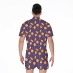 Cute Halloween Candy Pattern Print Men's Rompers
