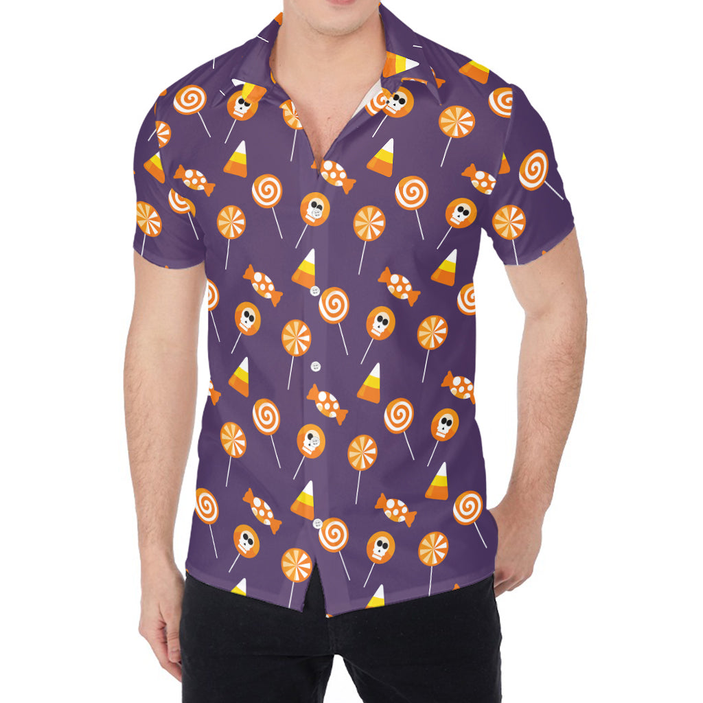 Cute Halloween Candy Pattern Print Men's Shirt