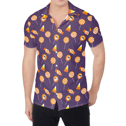 Cute Halloween Candy Pattern Print Men's Shirt