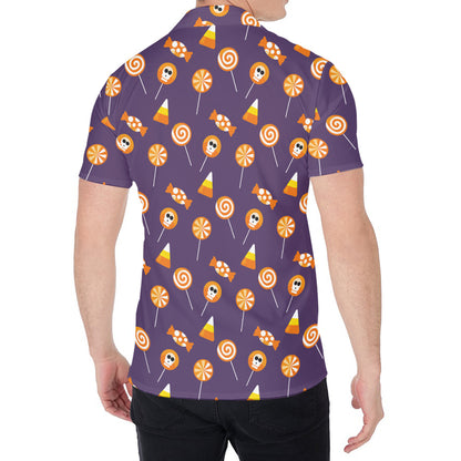 Cute Halloween Candy Pattern Print Men's Shirt