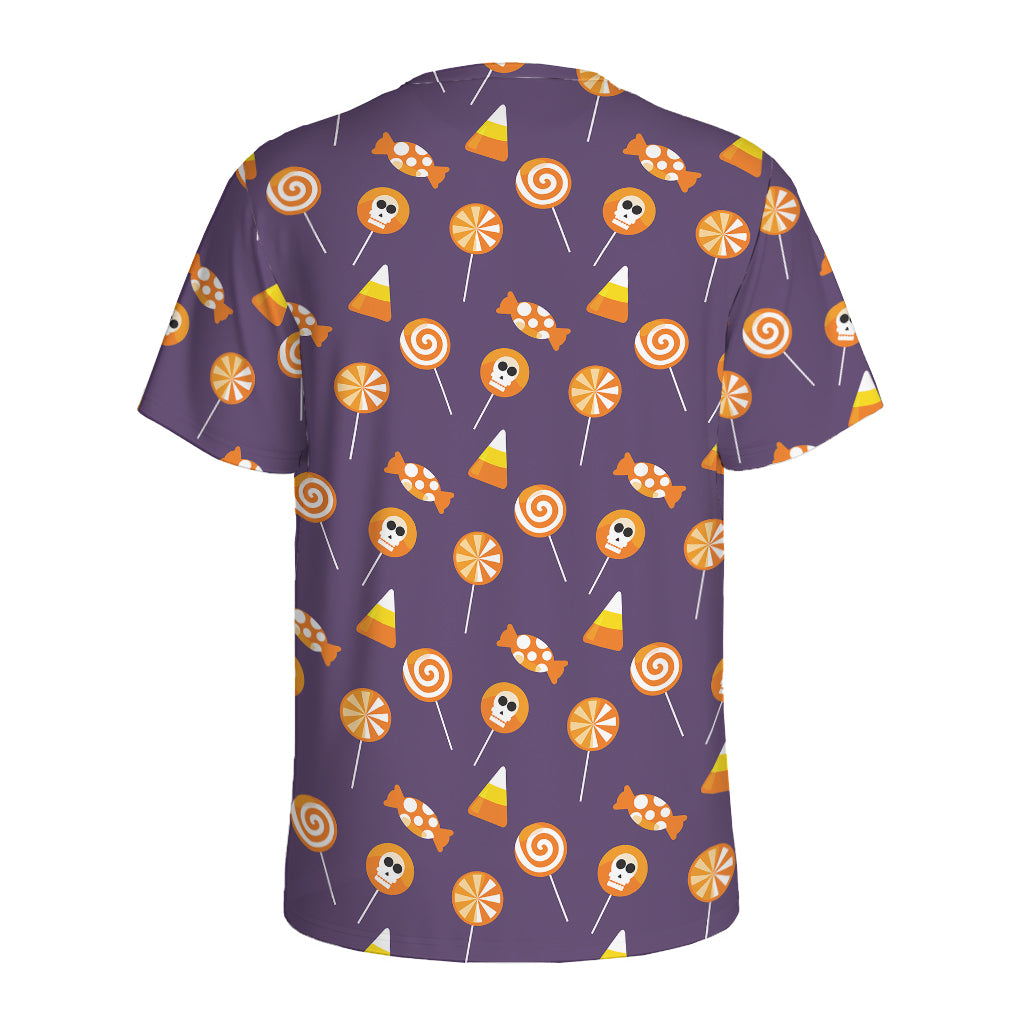 Cute Halloween Candy Pattern Print Men's Sports T-Shirt