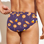 Cute Halloween Candy Pattern Print Men's Swim Briefs