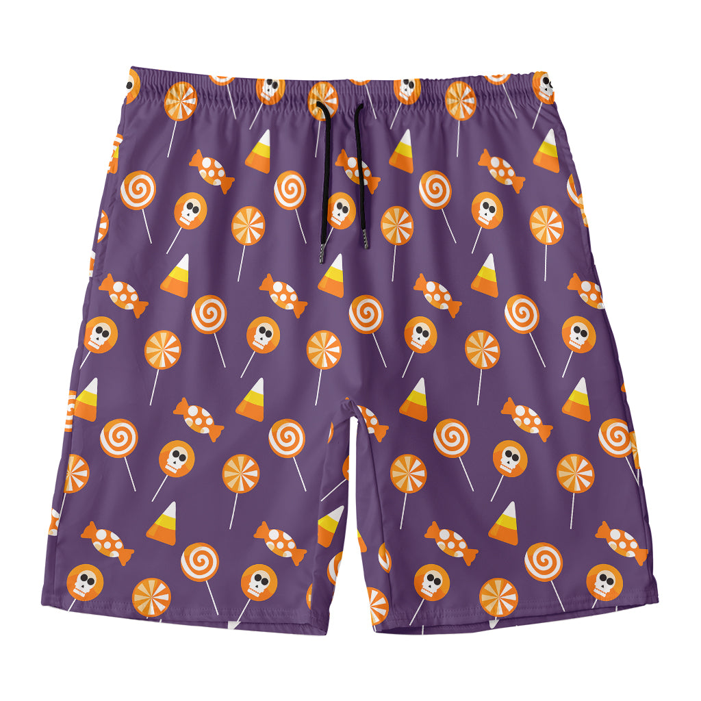 Cute Halloween Candy Pattern Print Men's Swim Trunks