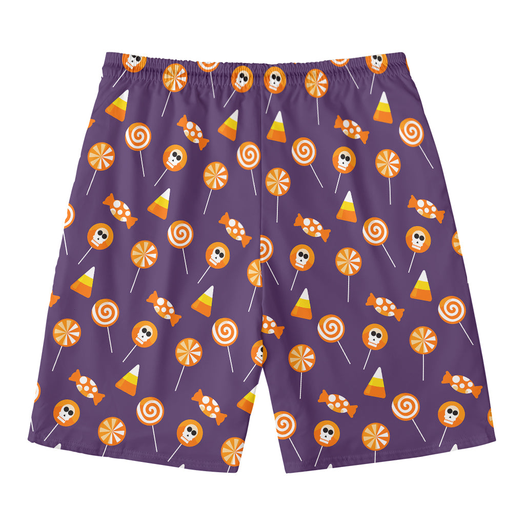 Cute Halloween Candy Pattern Print Men's Swim Trunks