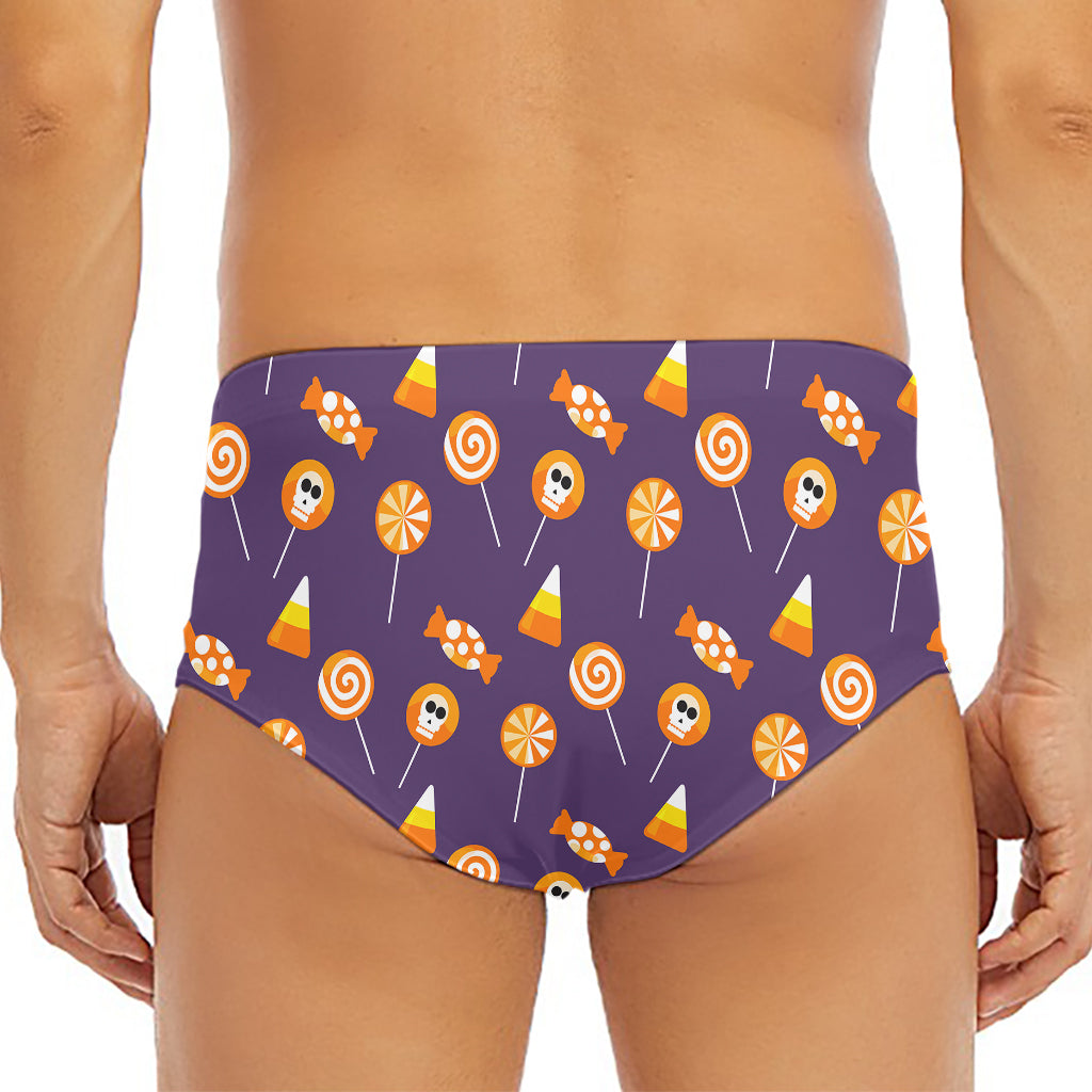 Cute Halloween Candy Pattern Print Men's Triangle Swim Briefs