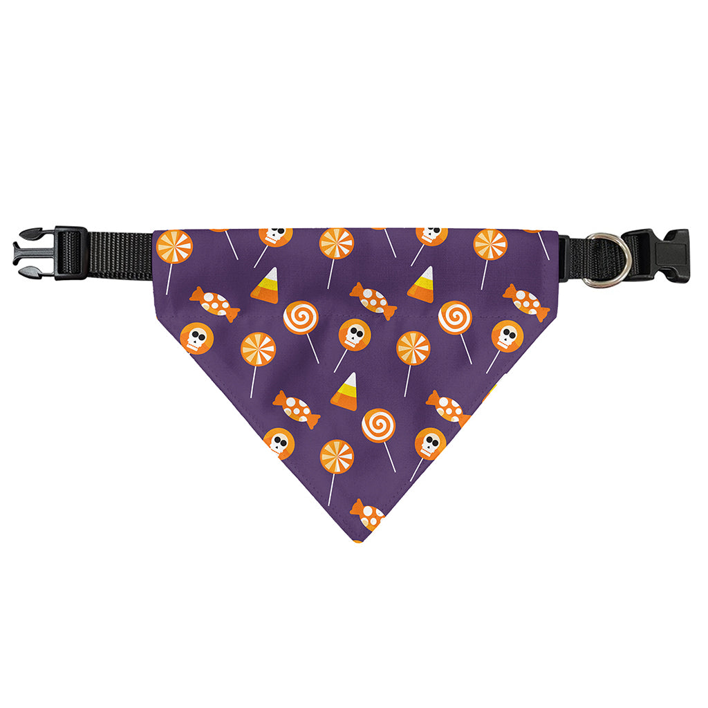 Cute Halloween Candy Pattern Print Over The Collar Dog Bandana