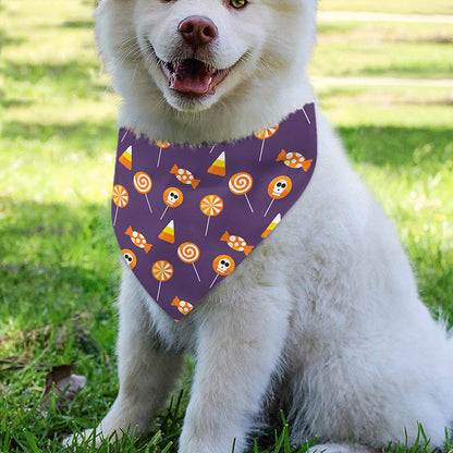 Cute Halloween Candy Pattern Print Over The Collar Dog Bandana
