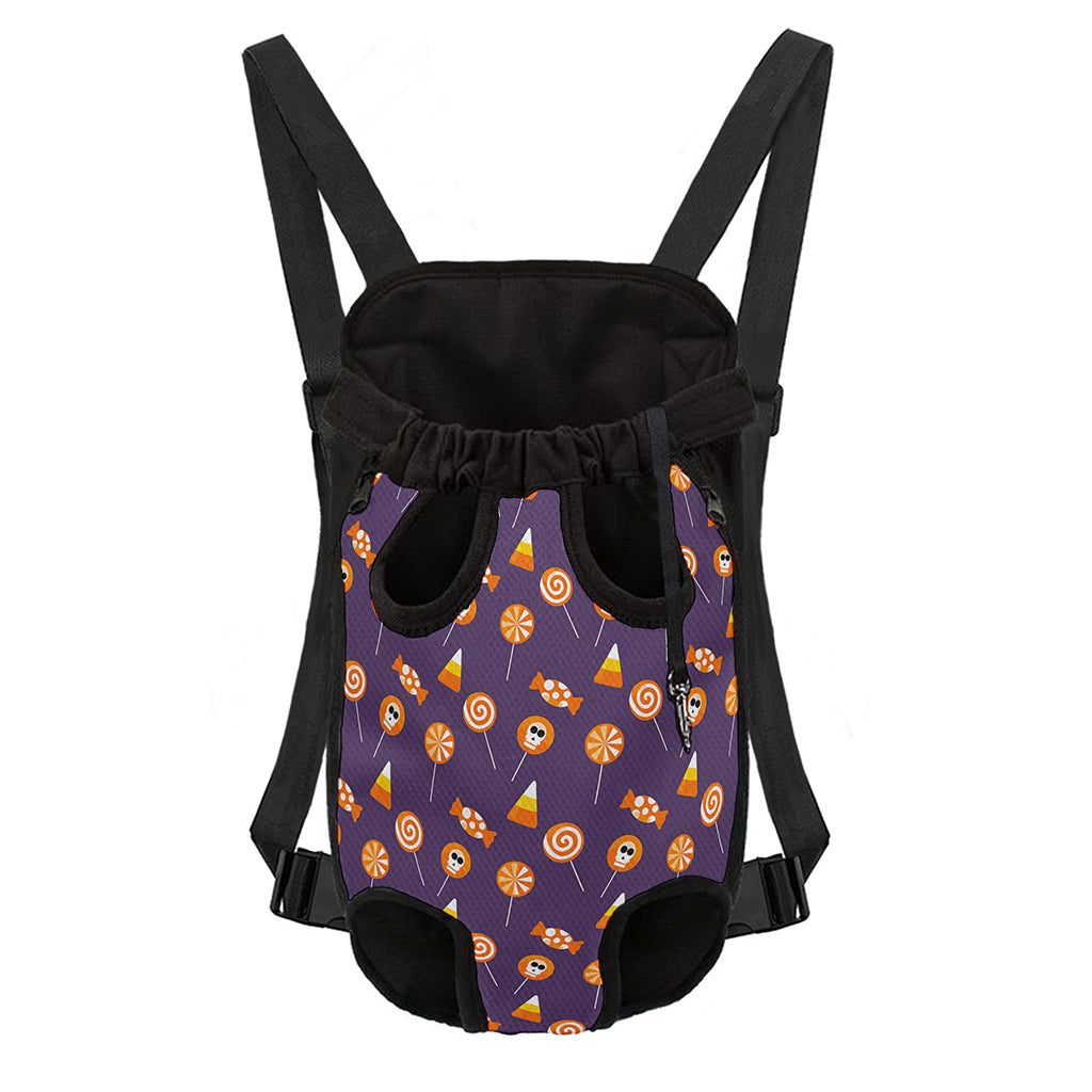 Cute Halloween Candy Pattern Print Pet Carrier Backpack