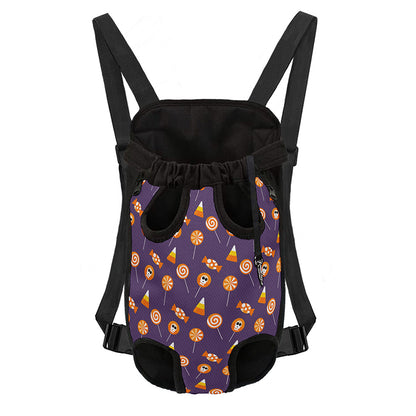 Cute Halloween Candy Pattern Print Pet Carrier Backpack