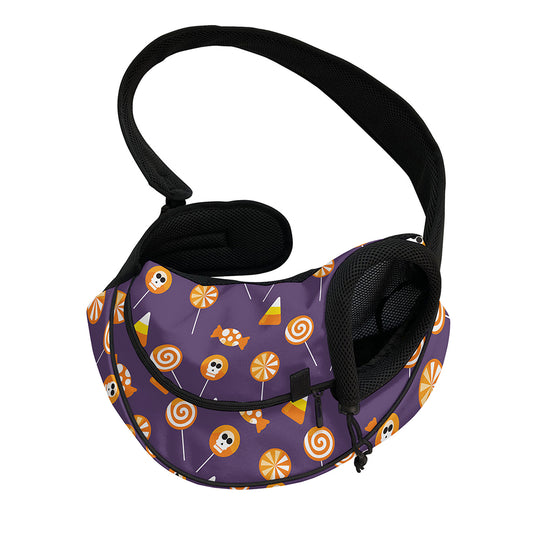 Cute Halloween Candy Pattern Print Pet Sling Carrier