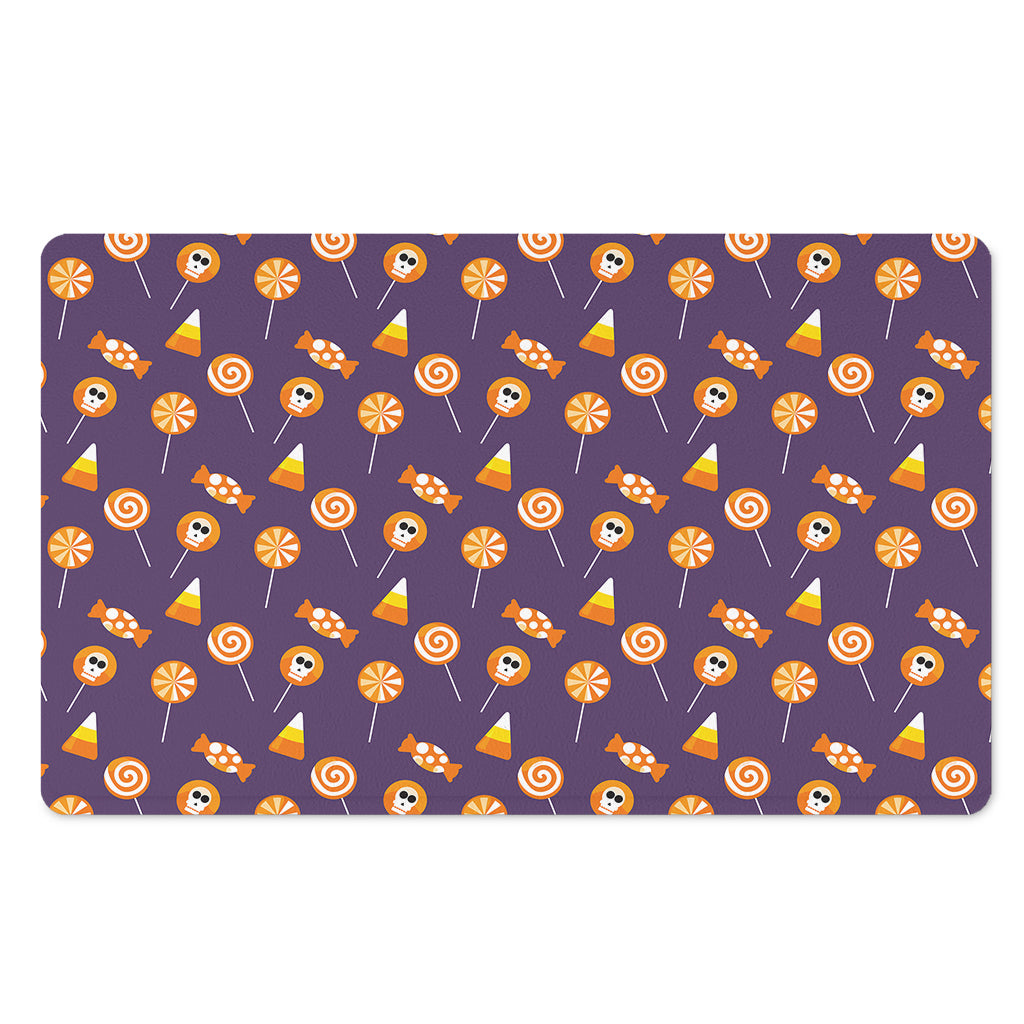 Cute Halloween Candy Pattern Print Polyester Doormat