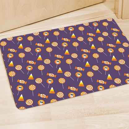 Cute Halloween Candy Pattern Print Polyester Doormat