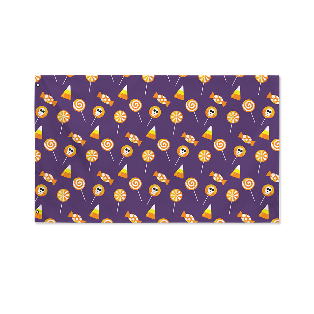 Cute Halloween Candy Pattern Print Polyester Flag