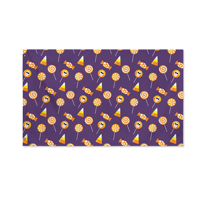 Cute Halloween Candy Pattern Print Polyester Flag