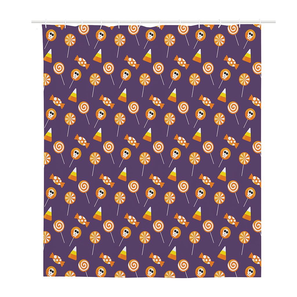Cute Halloween Candy Pattern Print Polyester Shower Curtain