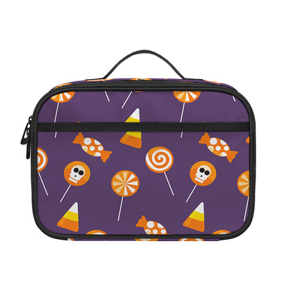 Cute Halloween Candy Pattern Print Portable Lunch Bag