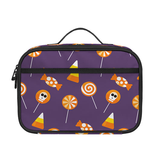 Cute Halloween Candy Pattern Print Portable Lunch Bag