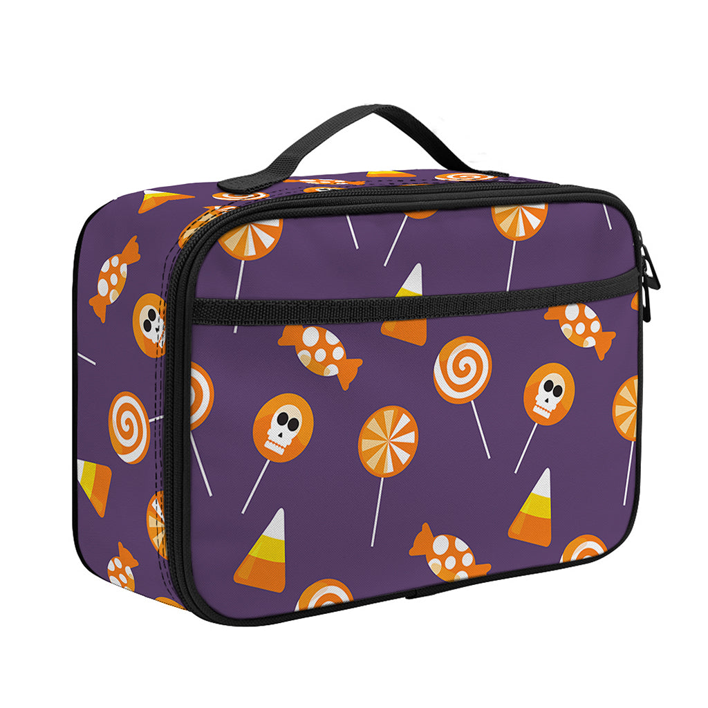 Cute Halloween Candy Pattern Print Portable Lunch Bag