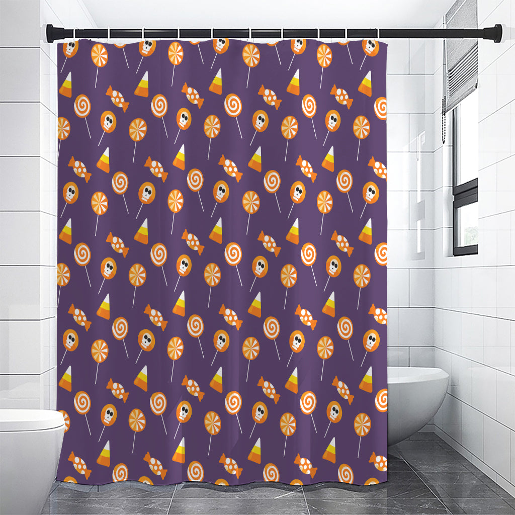 Cute Halloween Candy Pattern Print Premium Shower Curtain