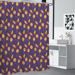 Cute Halloween Candy Pattern Print Premium Shower Curtain