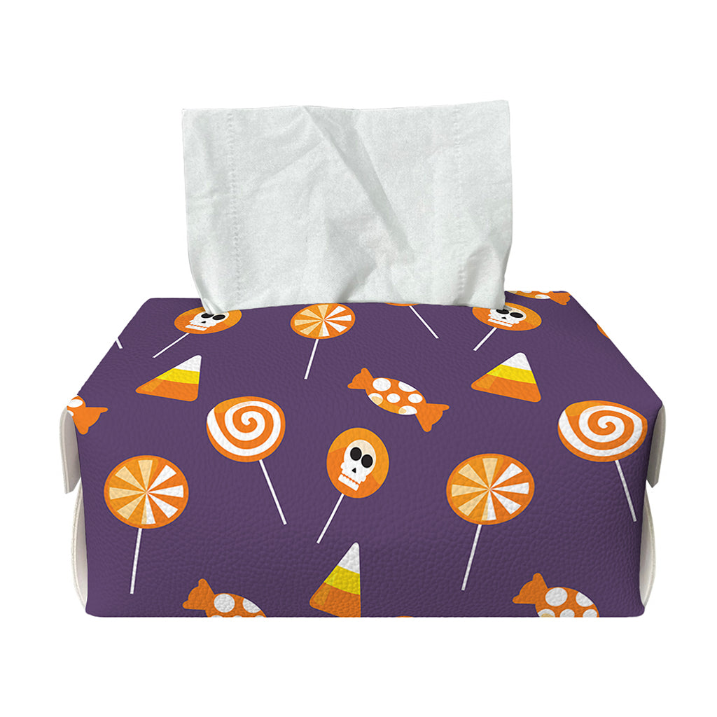 Cute Halloween Candy Pattern Print Rectangle Tissue Box Cover