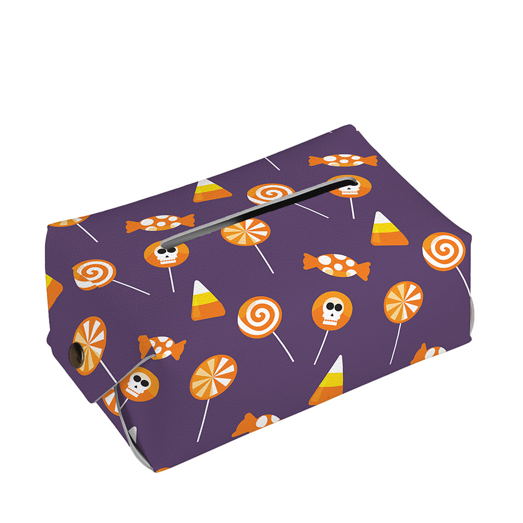 Cute Halloween Candy Pattern Print Rectangle Tissue Box Cover