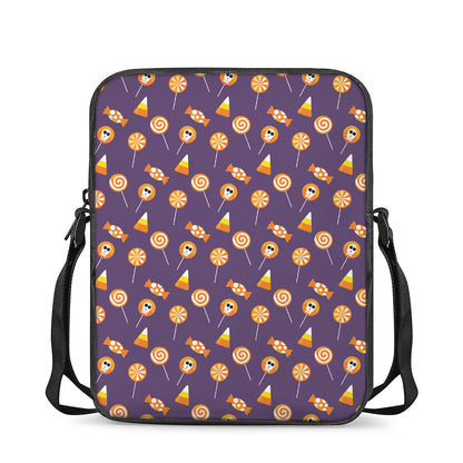 Cute Halloween Candy Pattern Print Rectangular Crossbody Bag