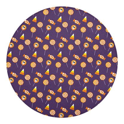 Cute Halloween Candy Pattern Print Round Blanket