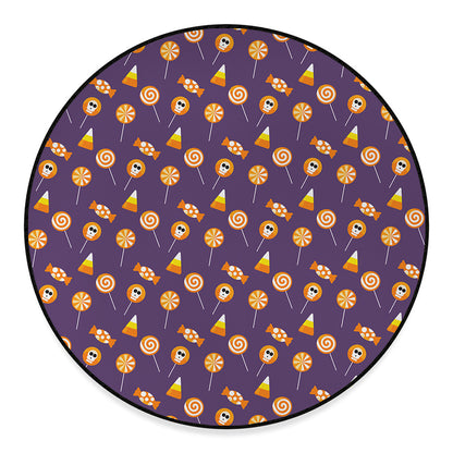 Cute Halloween Candy Pattern Print Round Floor Mat