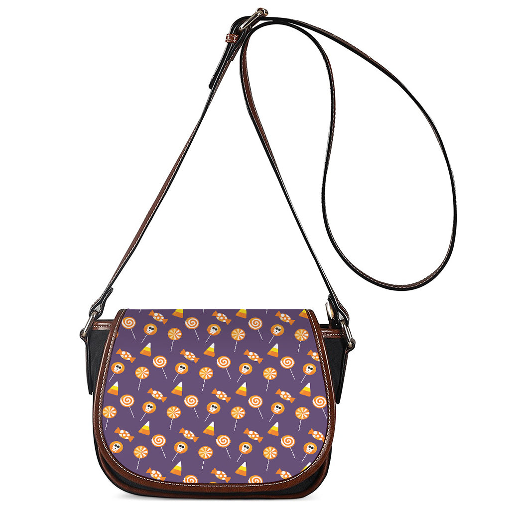 Cute Halloween Candy Pattern Print Saddle Bag