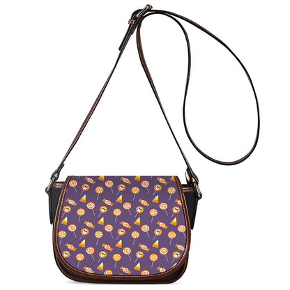 Cute Halloween Candy Pattern Print Saddle Bag