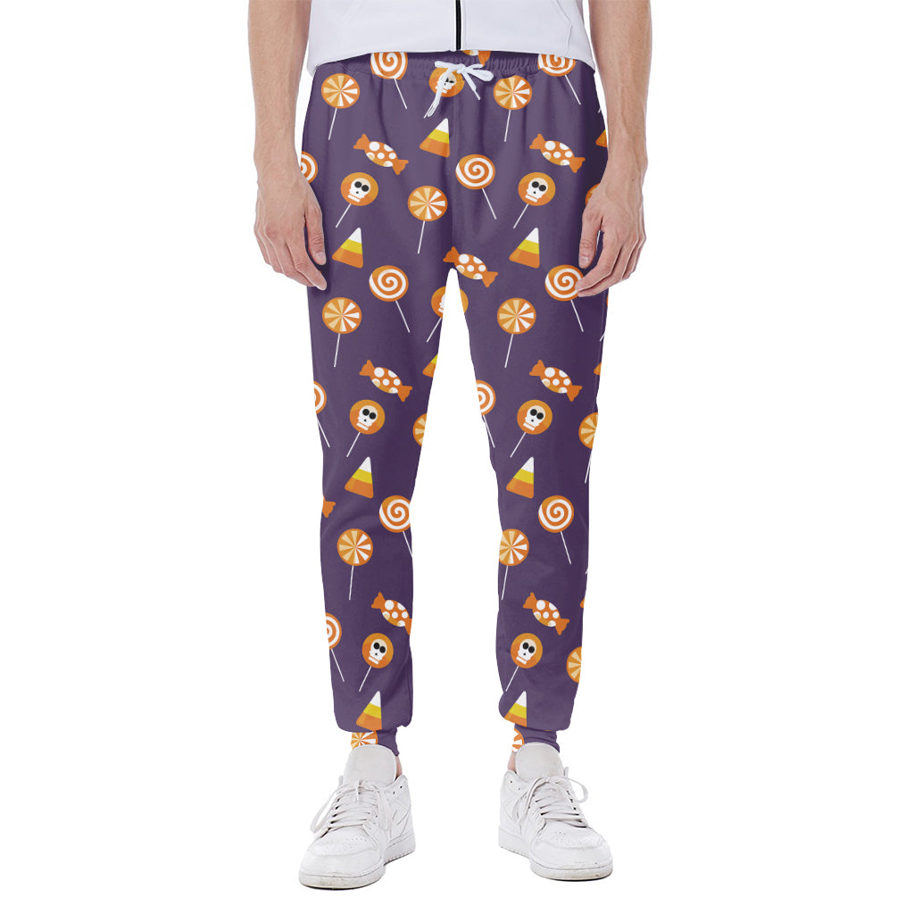 Cute Halloween Candy Pattern Print Scuba Joggers