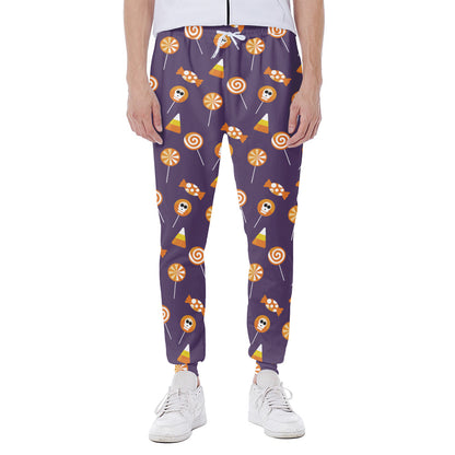 Cute Halloween Candy Pattern Print Scuba Joggers