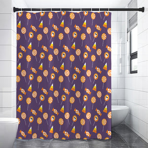 Cute Halloween Candy Pattern Print Shower Curtain