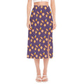Cute Halloween Candy Pattern Print Side Slit Midi Skirt