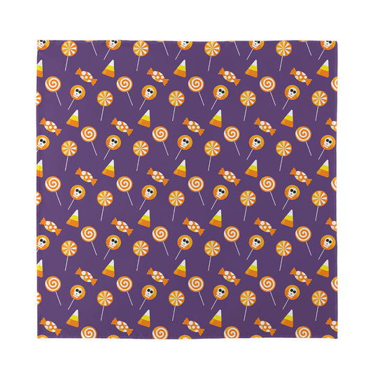Cute Halloween Candy Pattern Print Silk Bandana