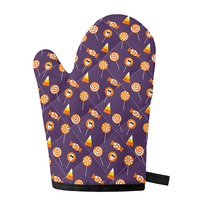 Cute Halloween Candy Pattern Print Single Oven Mitt