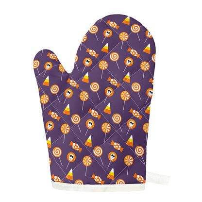 Cute Halloween Candy Pattern Print Single Oven Mitt