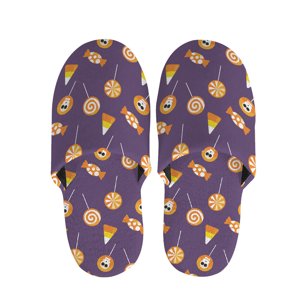 Cute Halloween Candy Pattern Print Slippers