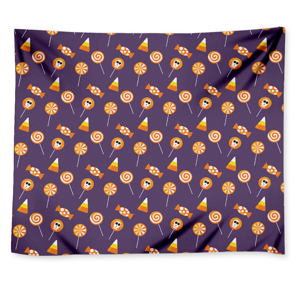 Cute Halloween Candy Pattern Print Tapestry