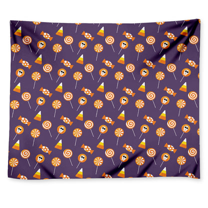 Cute Halloween Candy Pattern Print Tapestry
