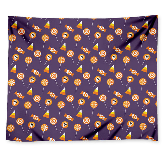 Cute Halloween Candy Pattern Print Tapestry