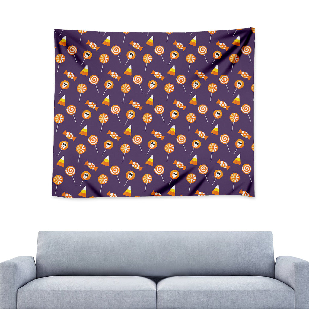 Cute Halloween Candy Pattern Print Tapestry