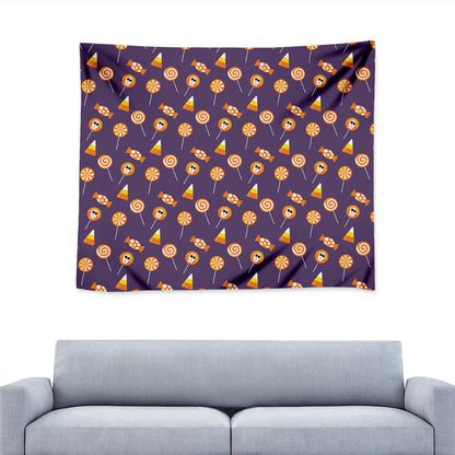 Cute Halloween Candy Pattern Print Tapestry