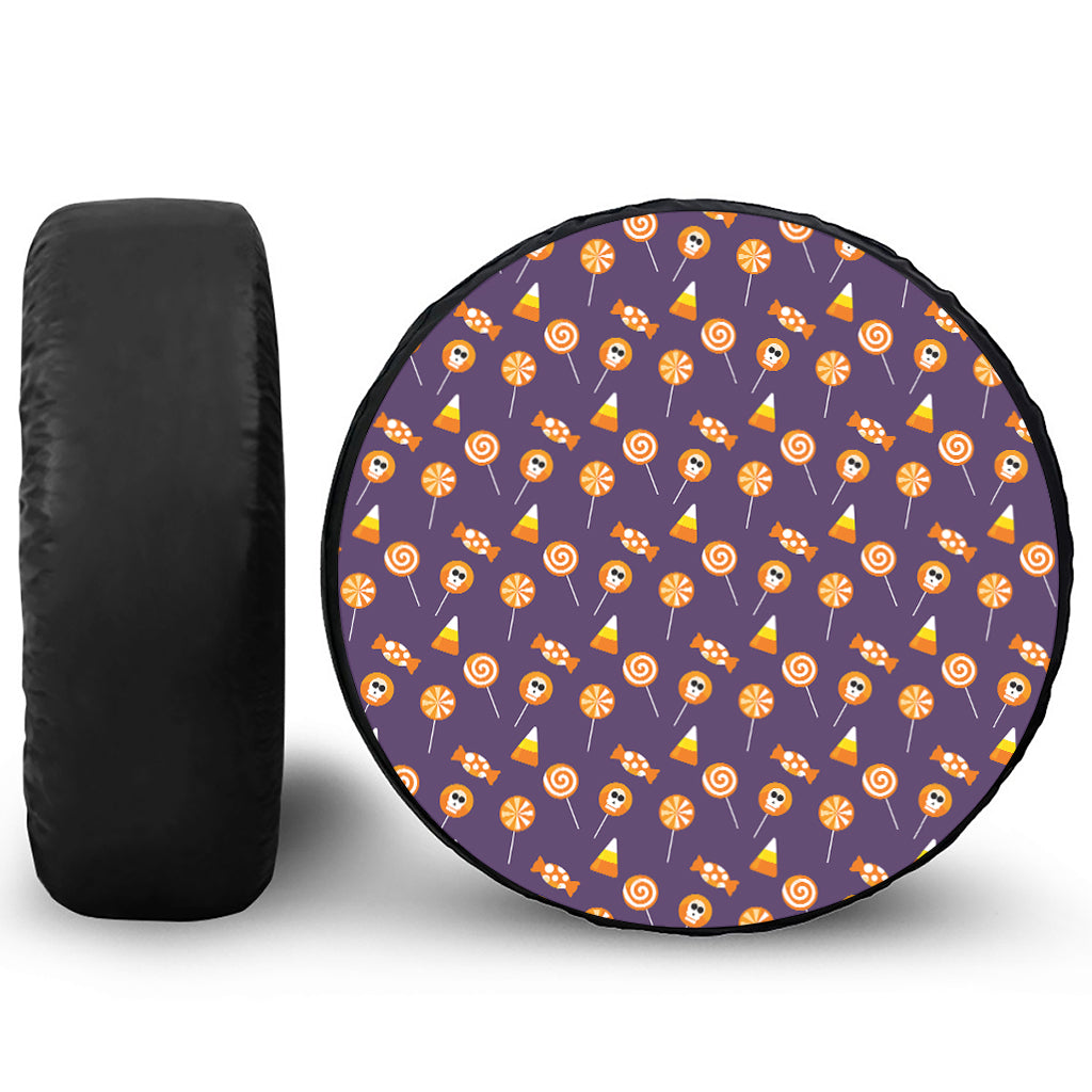 Cute Halloween Candy Pattern Print Tire Cover