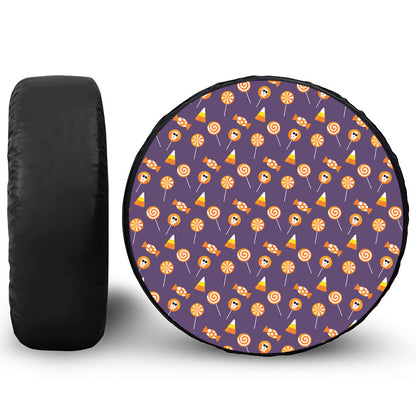 Cute Halloween Candy Pattern Print Tire Cover