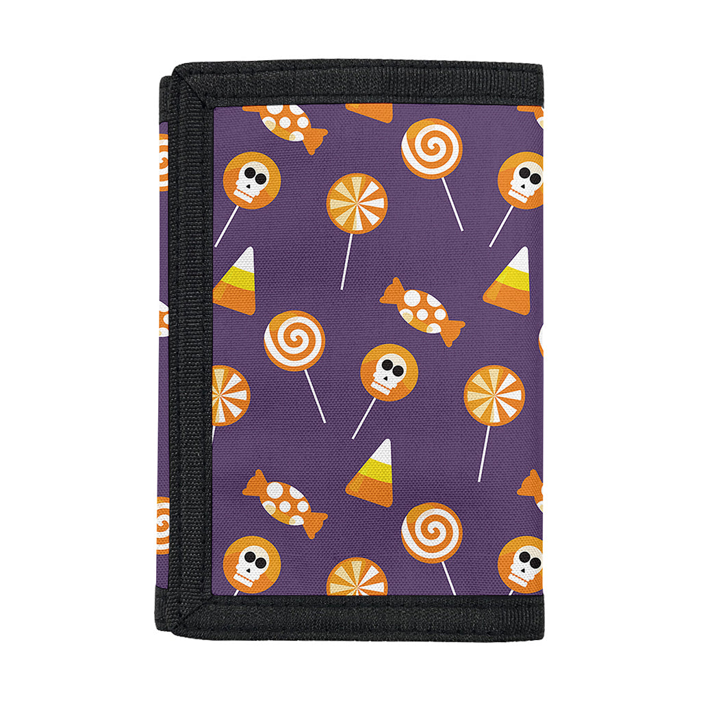 Cute Halloween Candy Pattern Print Trifold Wallet